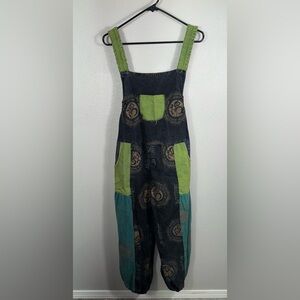 Kathmandu Black and Green Jumpsuit with Patterns